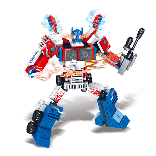Compatible with Lego small particle building blocks, deformable robot assembly toys, children's educational kindergarten gifts