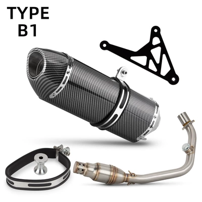 Sprint 150 Stainless Steel | Motorcycle exhaust pipe - front-section-including-silencer-r77-full-imitation-carbon-fiber