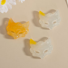 《无忧度》仿玉面狐狸树脂面罩diy手链发簪项链吊坠项链配饰批发