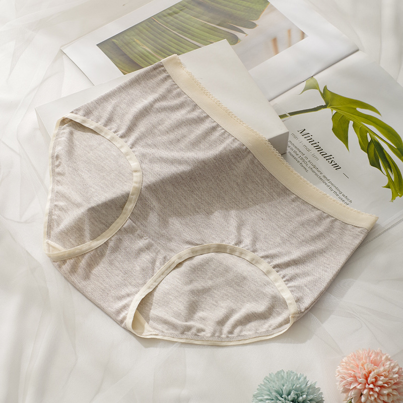 Ropa interior sin costuras de las mujeres al por mayor transpirable cintura media 40 ropa interior de algodón peinado de las mujeres calzoncillos de algodón entrepierna ropa interior elástica alta