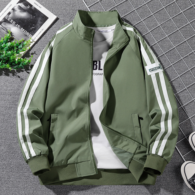 Herrenoberbekleidung Frühling und Herbst 2024 neuer Trend Workwear Jacke Stehkragen lässiges Herrenoberteil_voghion.com