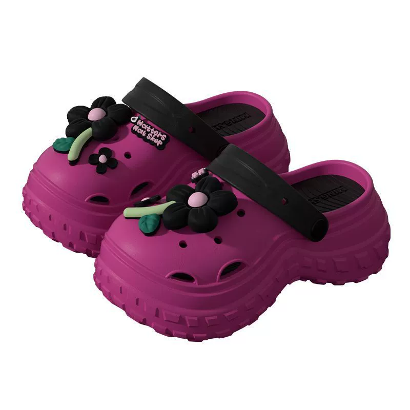 Маленькие цветочные пещерные туфли женские носить толстые подошвы, чтобы увеличить ощущение фекалий противоскользящие летом 2024 новый пляж на пляже оптовая продажа