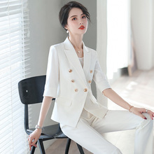 白色西装外套女夏季2022新款时尚气质面试职业西服套装正装工作服