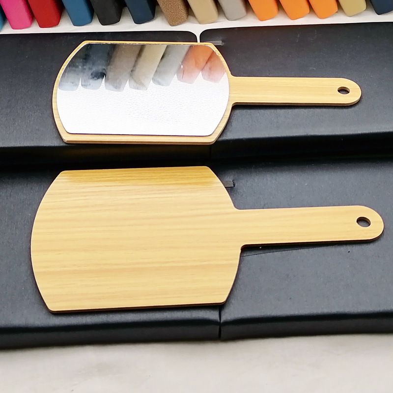 N3443 moda bambú espejo cuadrado HD espejo de maquillaje plegable portátil pequeño espejo estudiante dormitorio espejo portátil espejo de escritorio