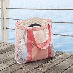 Outdoor Beach Bag Handheld Travel Wash Bag Portable Clothes Organizer Makeup Bag with Grid Travel Bag