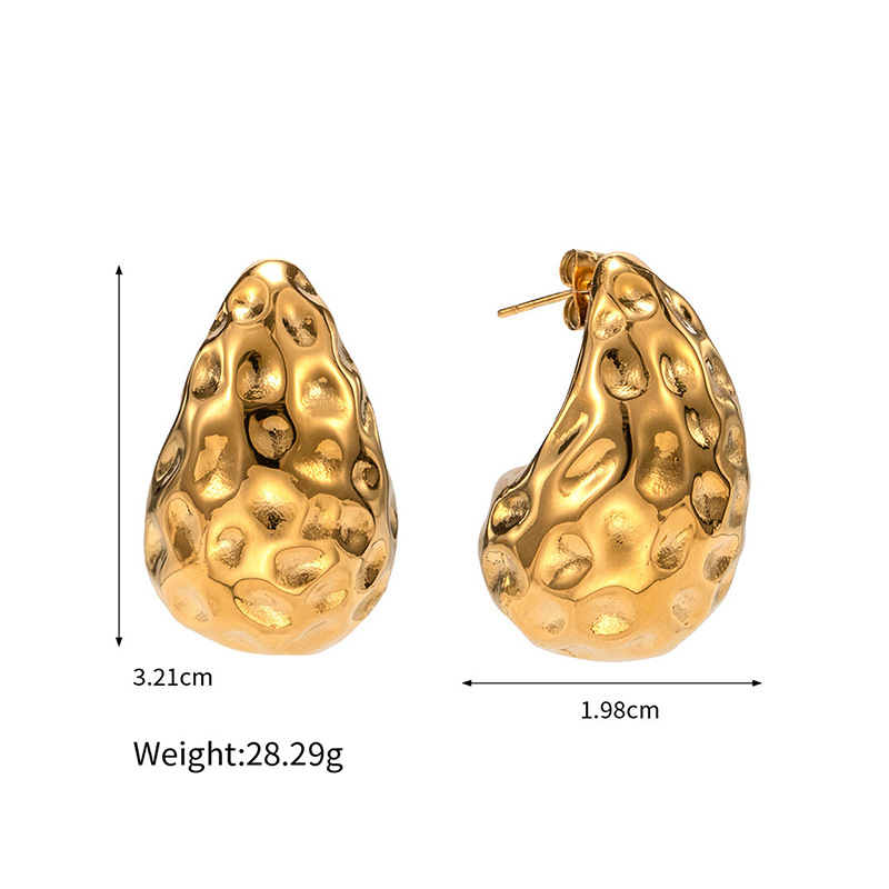 13g Weight Zircon Inlay Material Earrings, Necklace Classification 1 Pair Quantity Daily Occasion Stainless Steel Material Water Droplets Pattern Women's Gender Plating, Inlay Design Simple Style Style Simple Style Water Droplets Stainless Steel Plating Inlay Zircon Earrings Necklace 9