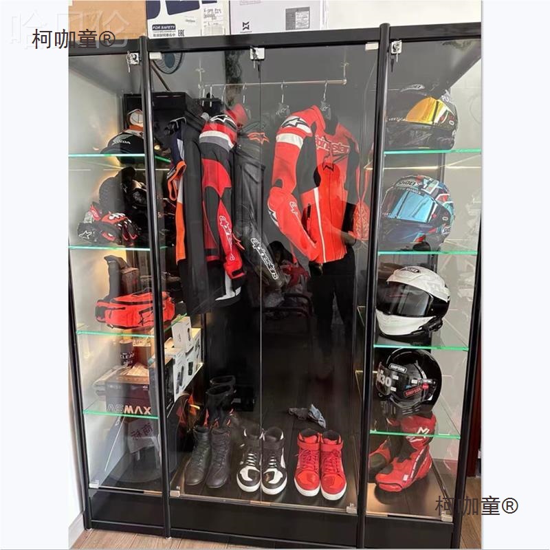 机车装备头盔骑行服陈列展示架摩托车头盔护具展示柜服装收麦太保