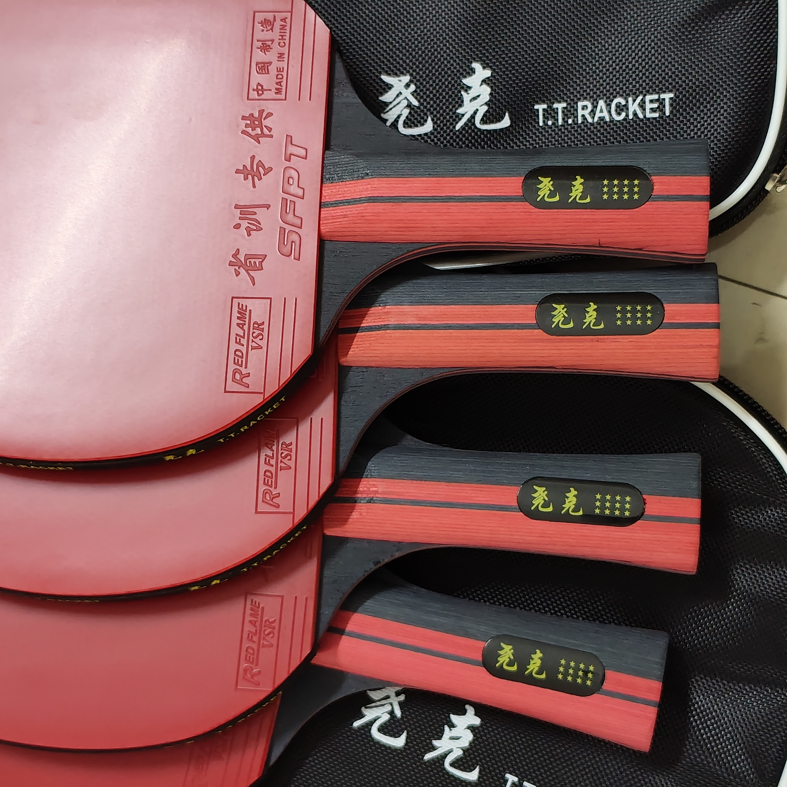 Big Sale Processing Table Tennis Racket Professional Grade 10-Star Single Racket 12-Star Carbon Long and Short Handle Beginner Competition Training Racket