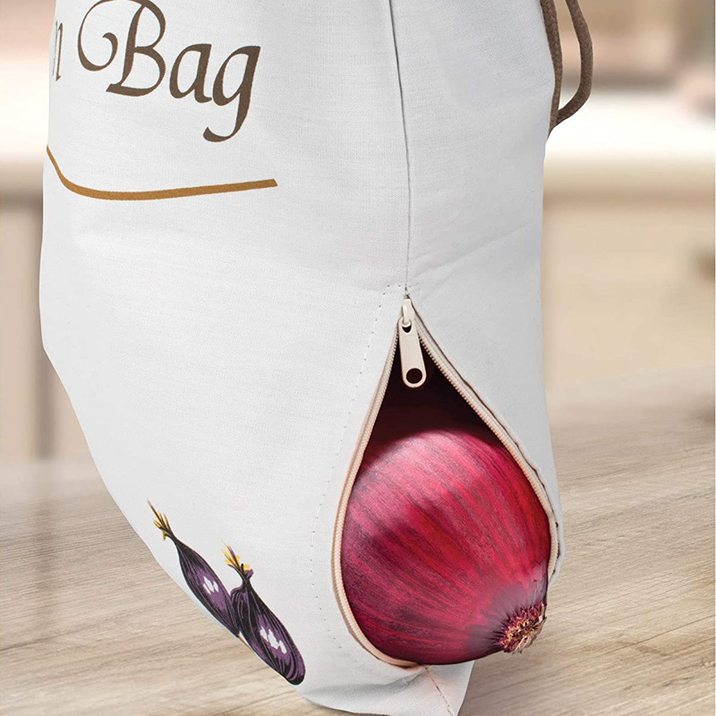 En stock bolsa de cordón de patata cebolla bolsa de almacenamiento fresco bolsa de almacenamiento colgante bolsa de almacenamiento de frutas y verduras bolsa de lona entrega de una pieza