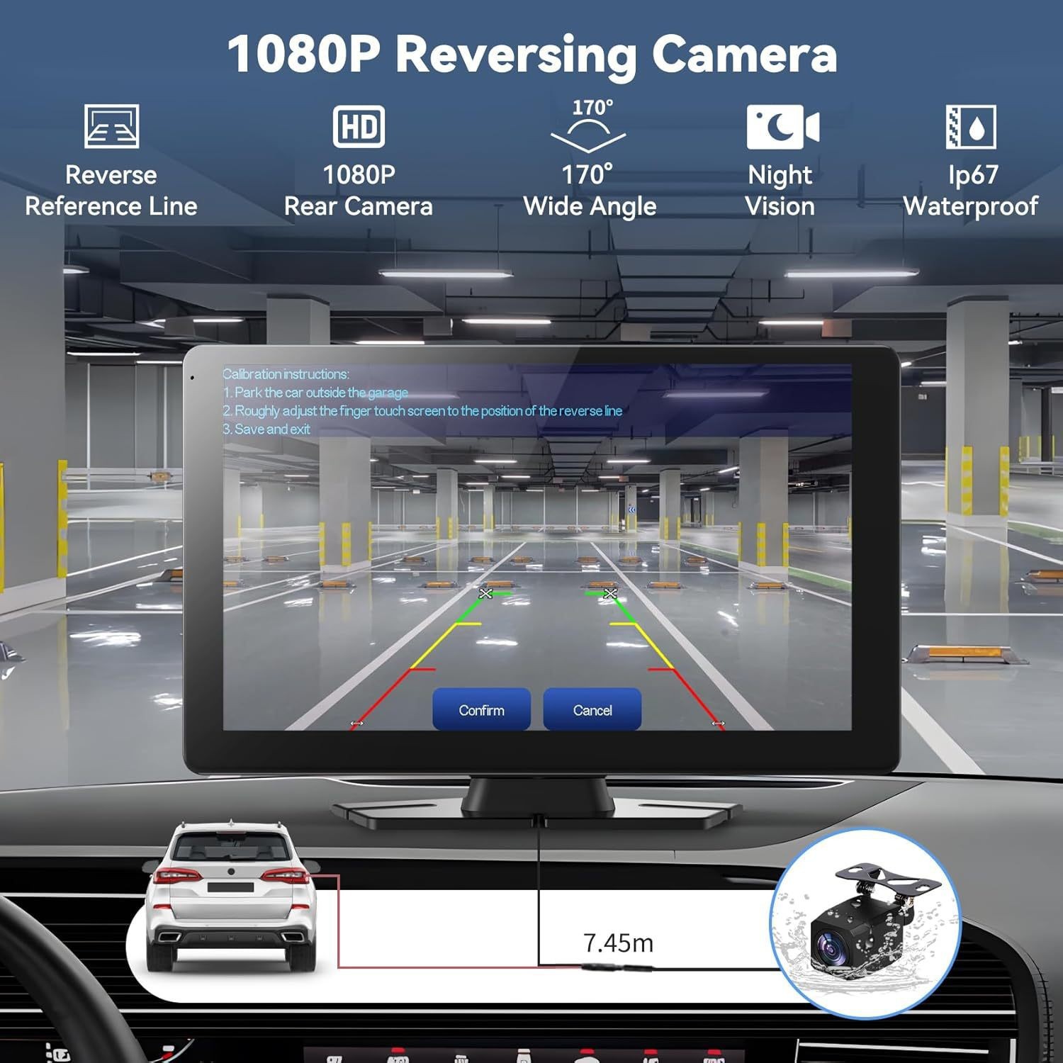 9inch Portable Carplay Recorder Wireless Android Auto Smart Screen Car Navigation MP5 Player