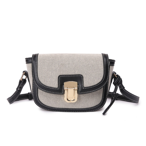 2024 new Korean ins niche contrasting color single shoulder crossbody saddle bag trendy retro versatile underarm bag for girls