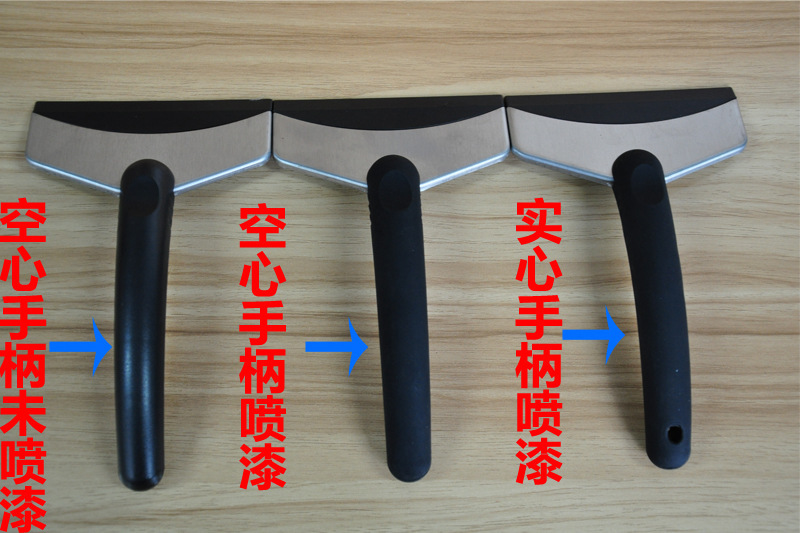 Stainless Steel Snow Scraper for Cars, Upgraded Version with Solid Matte Rubber-Coated Handle, Ice Scraper for Refrigerator