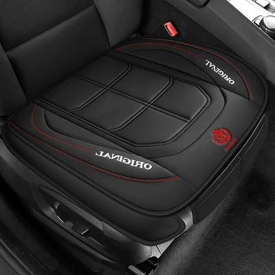 Universal Front Seat Cushion for Cars, Single Seat Main and Auxiliary, All-Season Universal Pu Leather Seat Cover, Car Seat Cushion Manufacturer (Four Seasons Pad) - mysterious-black-universal