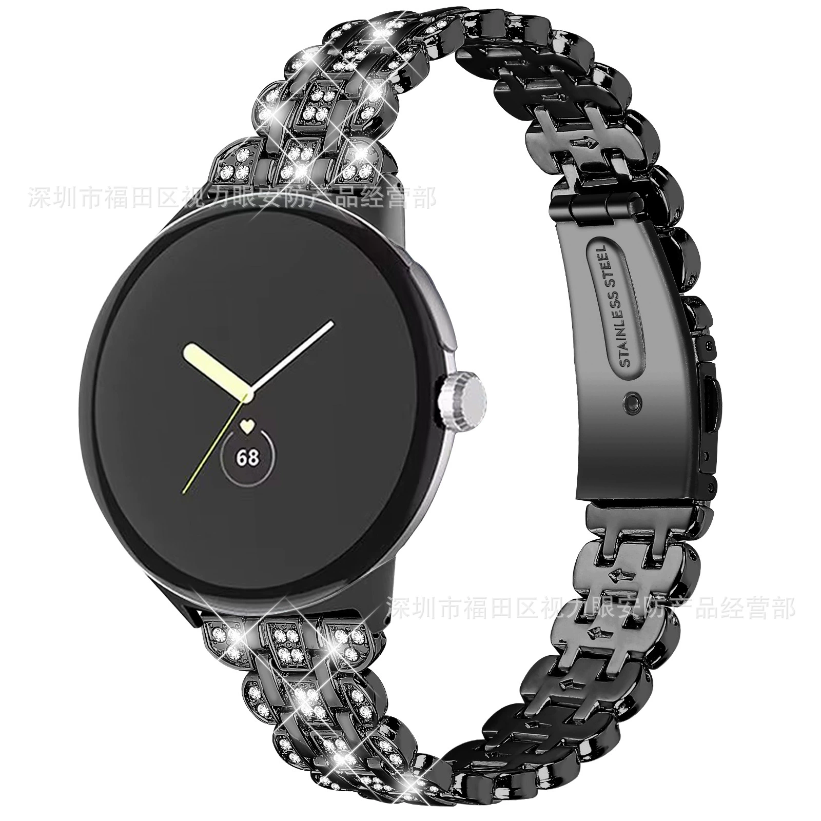 Подходит для Google Pixel Watch 1/2, циферблат «цветок», бриллиантовый стиль, металлический сменный ремешок