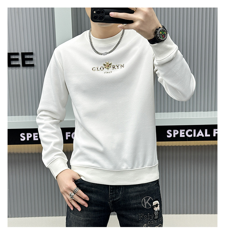 2023 nuovo maglione lungo autunno e inverno camicia inferiore da uomo stampata girocollo di fascia alta alla moda_voghion.com