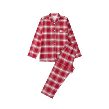 一件代发 秋冬新品保暖舒适棉色织法兰绒情侣款睡衣家居服套装