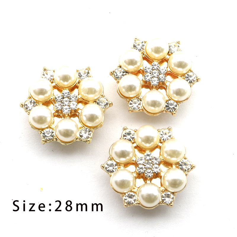 Copper Material Flower Pattern 10 PCS/Package Elegant Glam Flower Copper Plating Artificial Pearls Rhinestones Women's Cufflinks