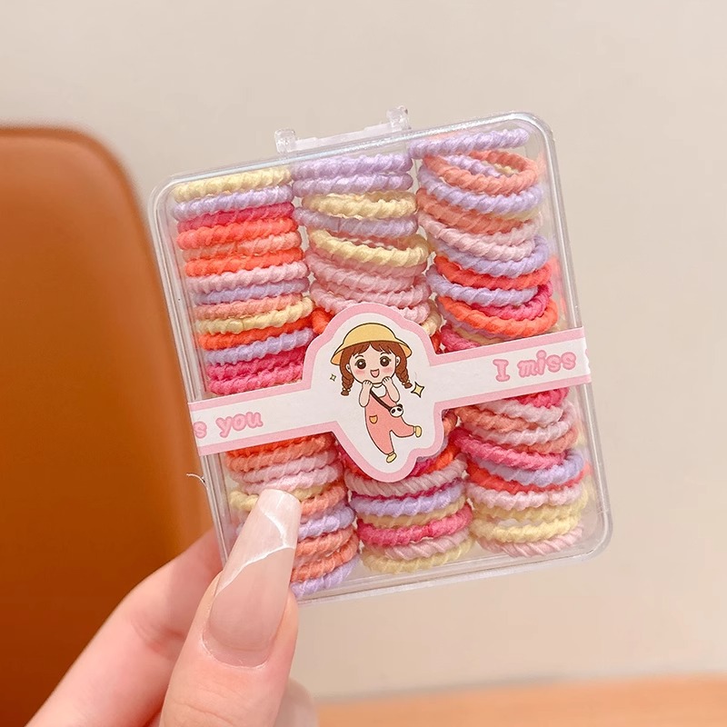 Cuerdas de cabello de color para bebés lindas para bebés pequeños anillos de cabello para niños no lesionan cabello pulgar mini banda de goma