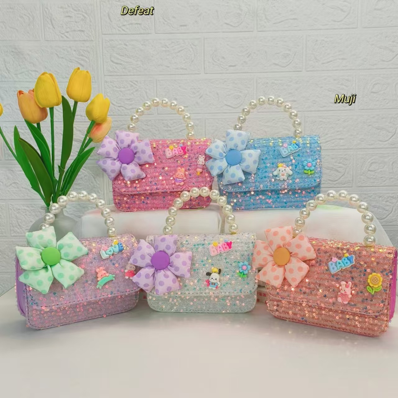 Bagos para niños de perlas de jade Gui, bolsos de perlas de viento, bolsos de cadena, bolsos de accesorios para niñas, bolsos cuadrados, bolsos de hombro.