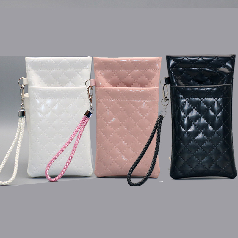 New double-layer sunglasses storage bag PU leather shrapnel sewing waterproof high-grade bag manufacturers wholesale