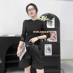 2025秋季新款网红爆款网纱打底衫女时尚减龄领内搭上衣女装5506