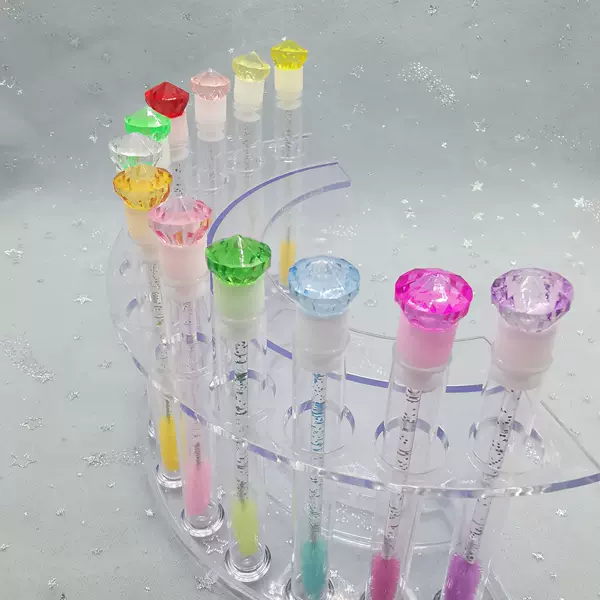 Foreign trade new style with large diamond eyelash brush transparent tube independent tube eyelash brush barrel replaceable Diamond eyelash brush