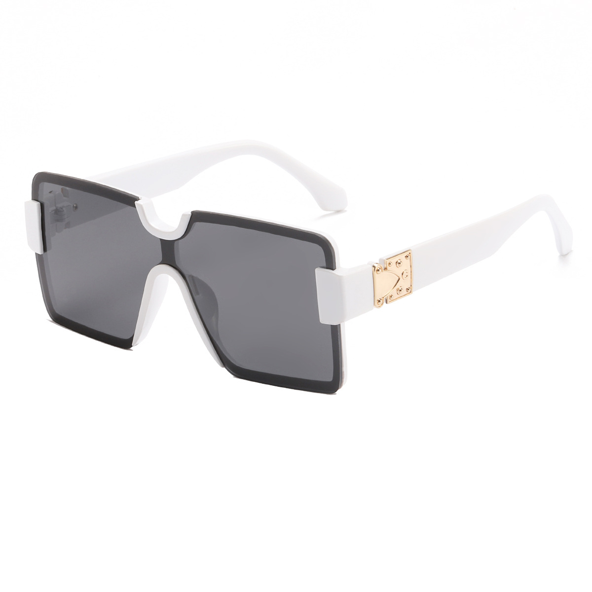 2022 nueva moda personalizada sin montura de una pieza gafas de sol cuadradas casual retro gafas de sol de tiro callejero 98060