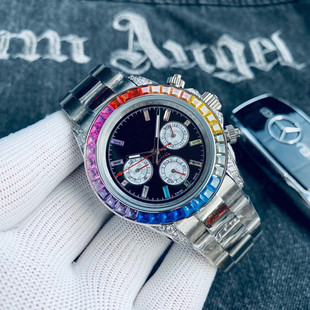 Labor Full-featured Timing Business Explosion Models Luxury Full Diamond Fully-automatic Mechanical Business Watch Small Wholesale