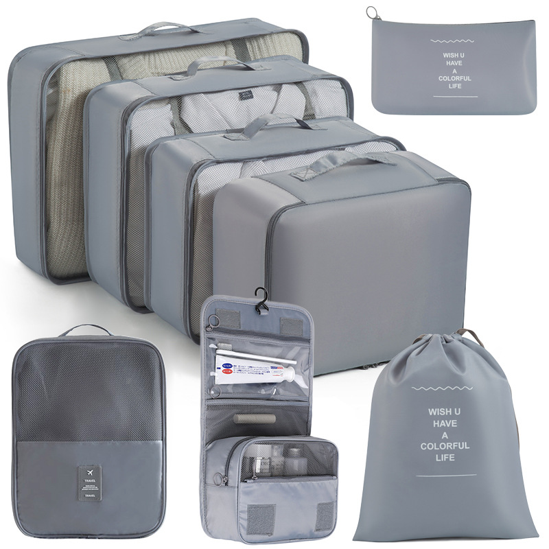 Bolsa de almacenamiento de viaje transfronterizo de ocho piezas Bolsa de almacenamiento de viaje de negocios Bolsa de almacenamiento de gran capacidad Bolsa de almacenamiento de viaje impermeable