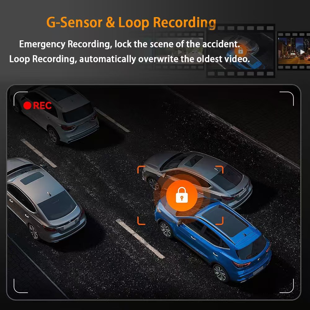 Cross-Border New 3inch Four-Channel Car Driving Recorder Wifi Connection High-Definition Night Vision Wide-Angle Car Dvr