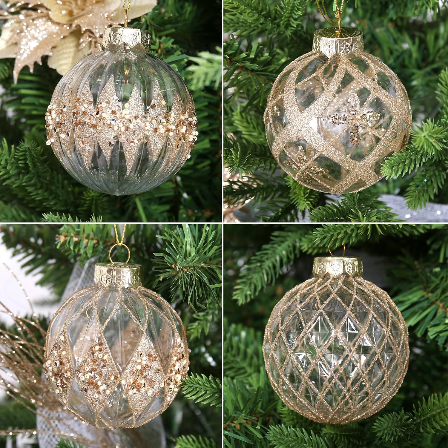 Nuevo set de Navidad de 8CM pintado DIY interior y exterior decoración del árbol de Navidad colgante colgante