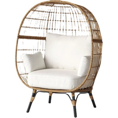 Balcony bistro set, outdoor hanging basket bed, sofa bed, freestanding single-person rattan chair, and casual courtyard rattan lounge chair for relaxed lounging.