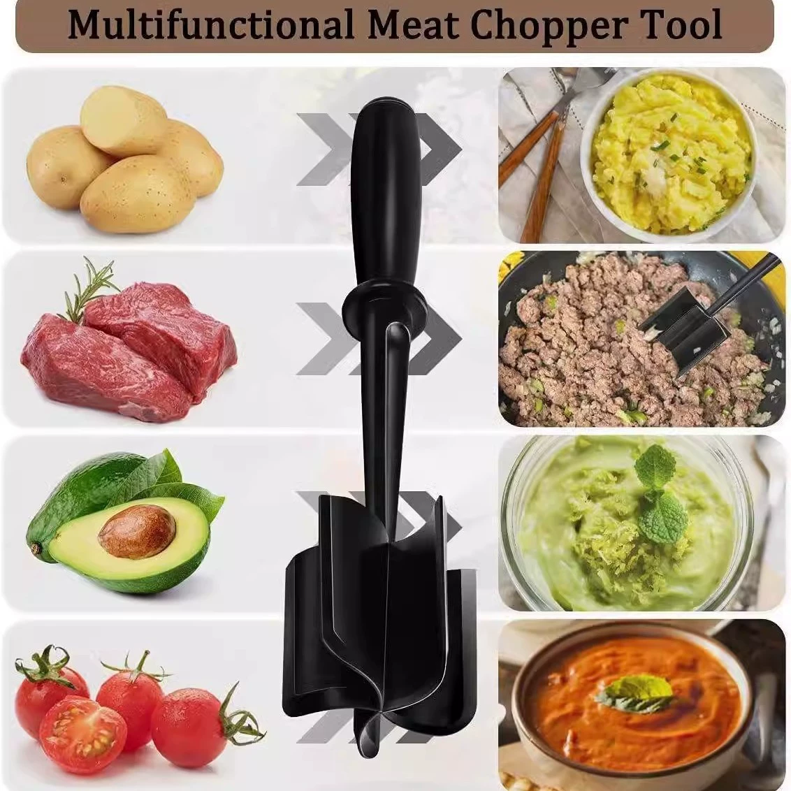 Трансграничный новый ручной мясной измельчитель meat chopper растереть мясо лопата пибимпап перемешать измельчитель