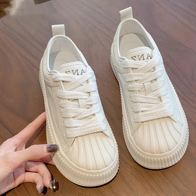 Women's shell toe white shoes ins Korean style student sneaker spring and autumn women's shoes thick bottom platform shoes all-match casual shoes Women's shell toe white shoes ins Korean style student sneaker spring and autumn women's shoes thick bottom platform shoes all-match casual shoes