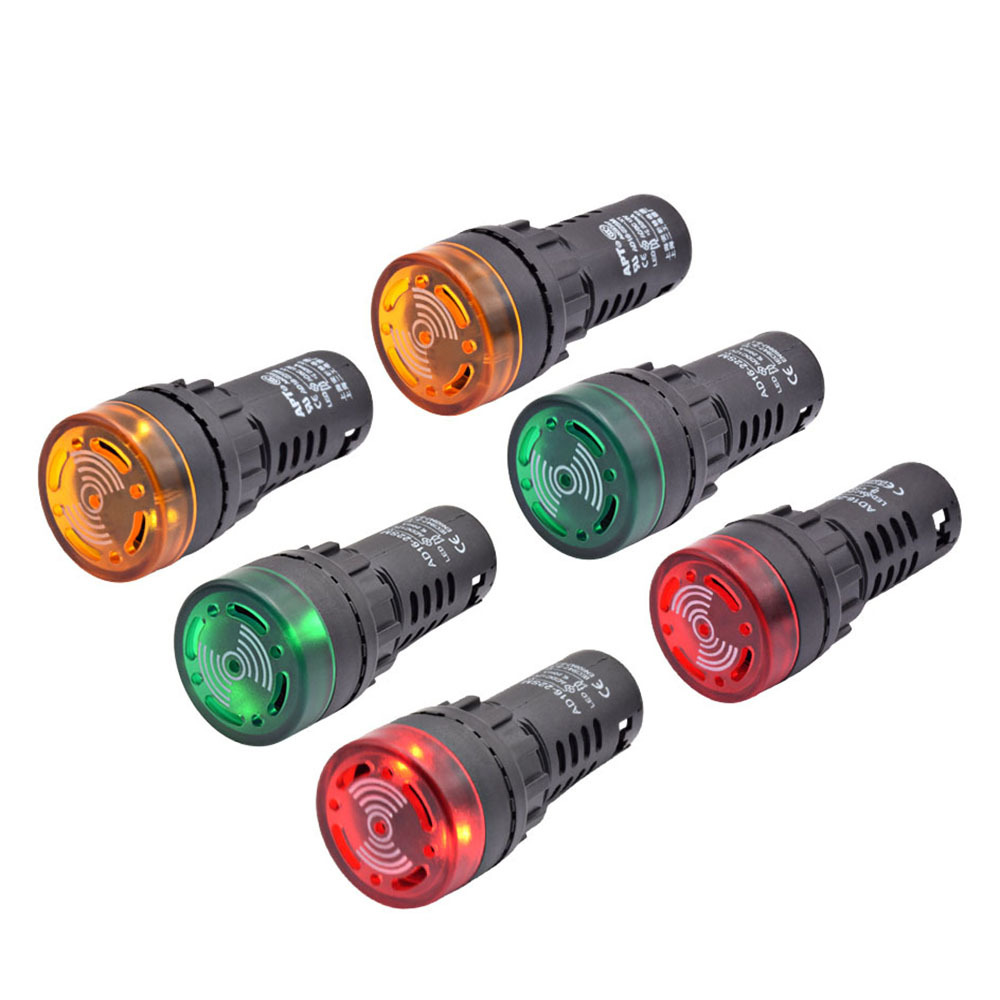 最新AD16-22SM声光LED闪光蜂鸣器带灯报警12VDC伏24V讯响警报220V