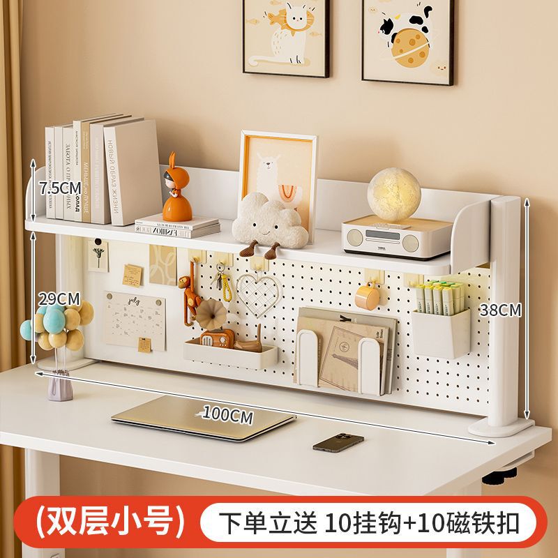 デスクトップ穴あきボード収納ラック、学生用取り外し可能なデスク、家庭用オフィス本棚、収納整理ラック|undefined