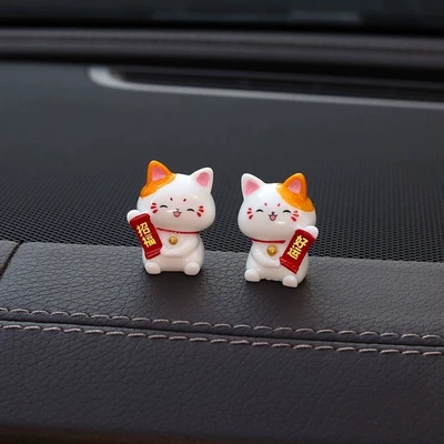 Console Car Interior Accessory, Internet — Sürətlər qutusu və əl tormozu başlıqları - lucky-fortune-2-kittens-decorative-ornament