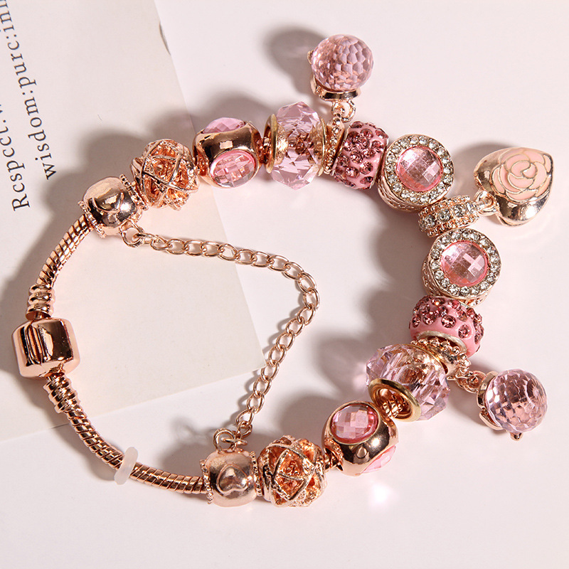 1 Piece Fairy Style Leaf Crown Flower Artificial Crystal Plating Women's Bracelets display picture 4