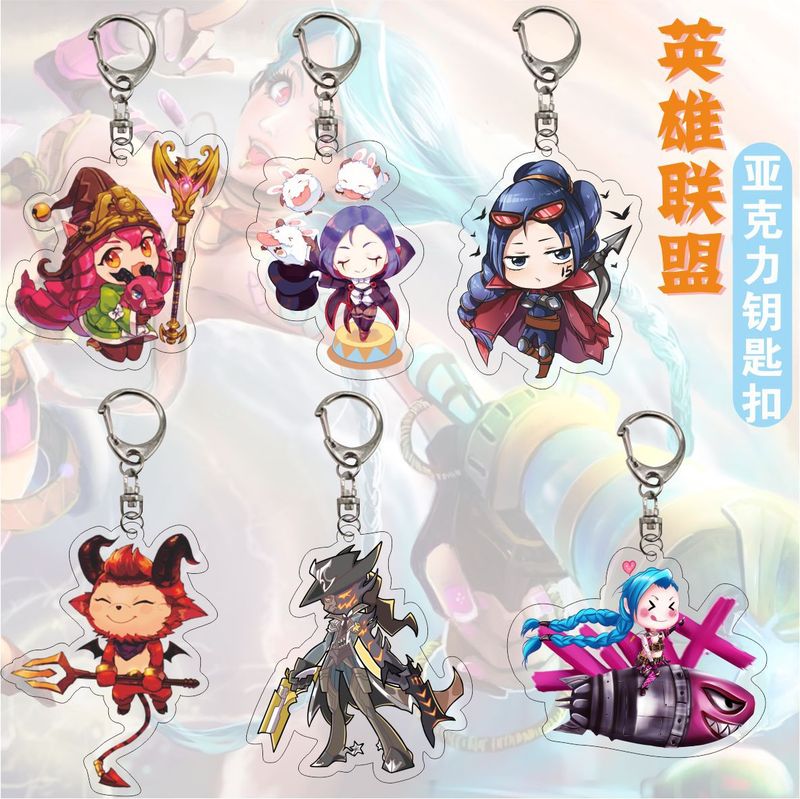 Hero Peripheral Alliance Acrylic Keychain Wynne Jinx Blind Monk Ruiwen LOL Pendant Comic-Con Wholesale