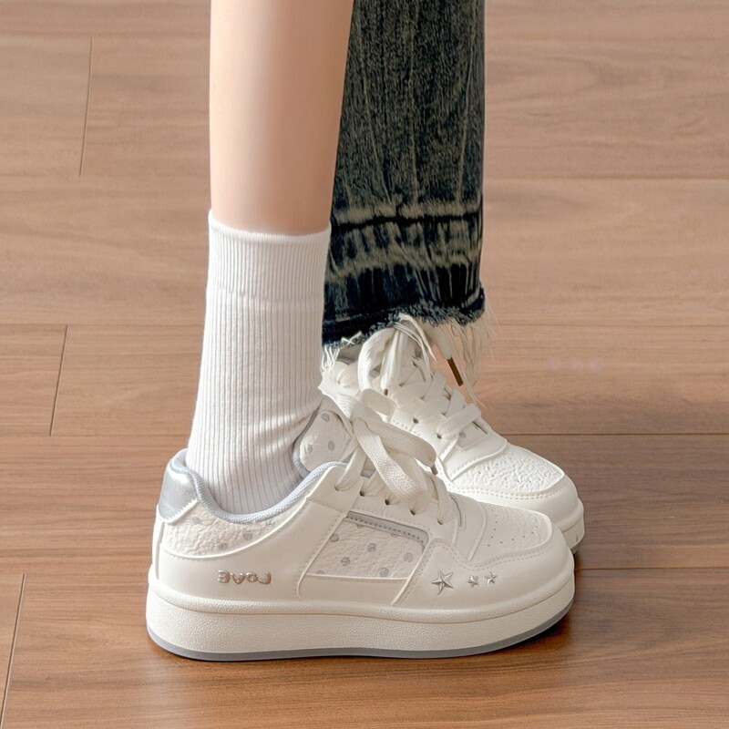 Women's height-increasing white sneakers, Korean style, versatile thick-soled loafers, 2026 autumn new collection, incredibly stylish casual shoes Women's height-increasing white sneakers, Korean style, versatile thick-soled loafers, 2026 autumn new collection, incredibly stylish casual shoes