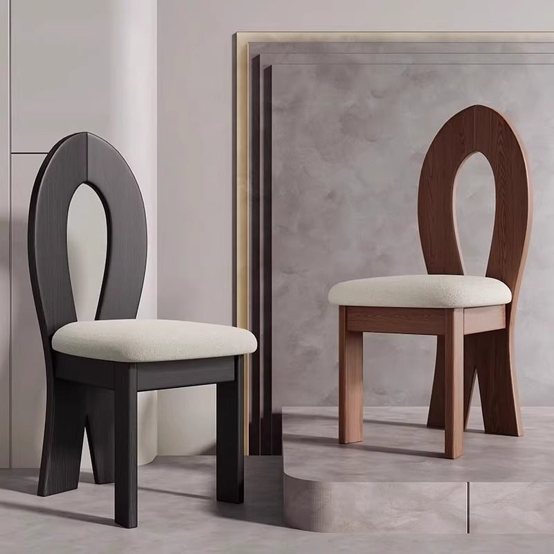 法式复古餐椅设计师人鱼靠背椅化妆中古家用实木北欧简约椅子钥匙