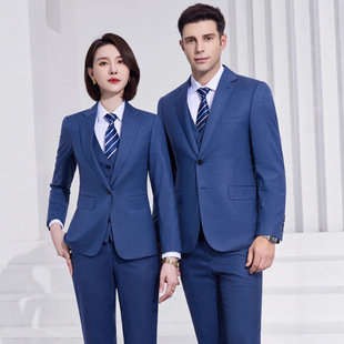 New BYD 4s shop work clothes haze blue suit men's suit suit dynasty network sales department formal wear Women