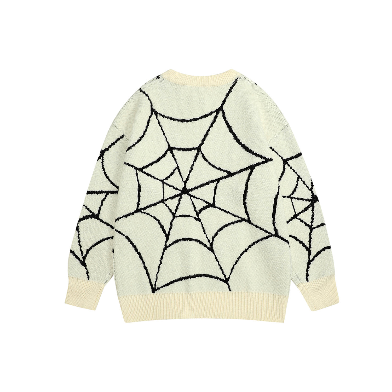 Herrenbekleidung Spinnendesign Rundhals Street Cool Pullover Trendy Gleicher lockerer Harajuku Pullover_voghion.com