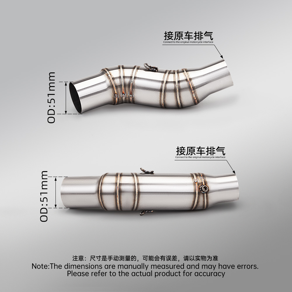 Suitable for motorcycle Z1000 dual outlet mid-section and tail-section exhaust pipe set, non-destructive direct fit for 2010-2022 models