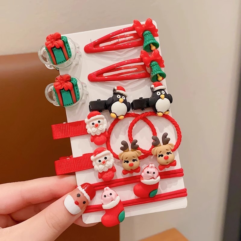 冬の新作クリスマス5点セットのヘアピン子供用ヘラジカの髪飾りが可愛いです。|undefined