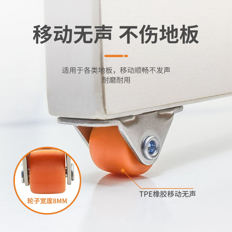 跨境批发迷你TPE静音橡胶滑轮微型脚轮子滚轮定向轮0.5英寸直线轮