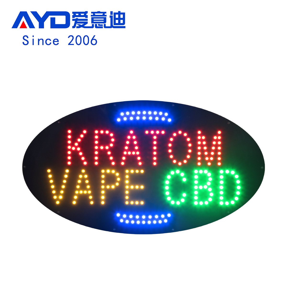 亚马逊热销LED广告牌灯箱标识牌 KRATOM VAPE CBD SIGN 15"*27"