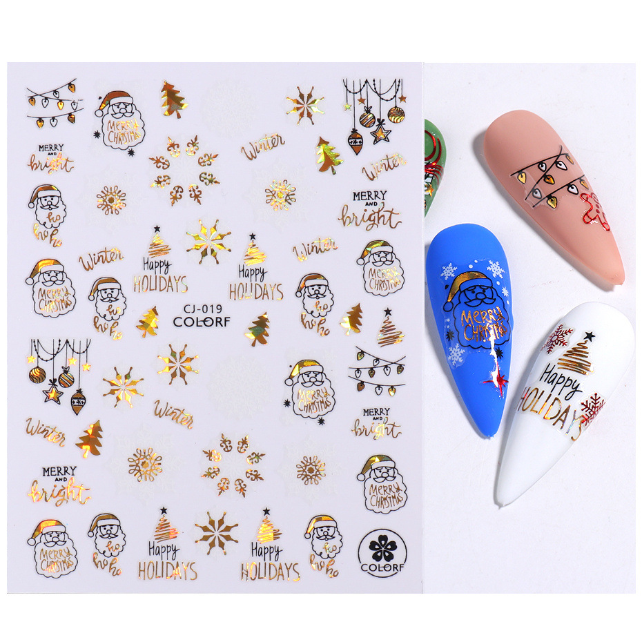 3g Weight Nail Patches Nail Supplies 1 Piece Quantity Santa Claus Pattern Simple Style Style Simple Style Santa Claus Paper Nail Patches 1 Piece 6