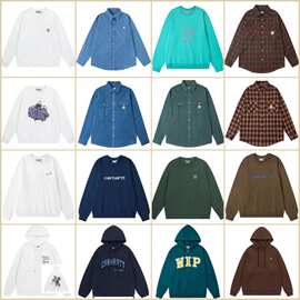 外贸跨境25SS日式潮牌春秋季小标刺绣宽松休闲男女同款灯芯绒衬衫