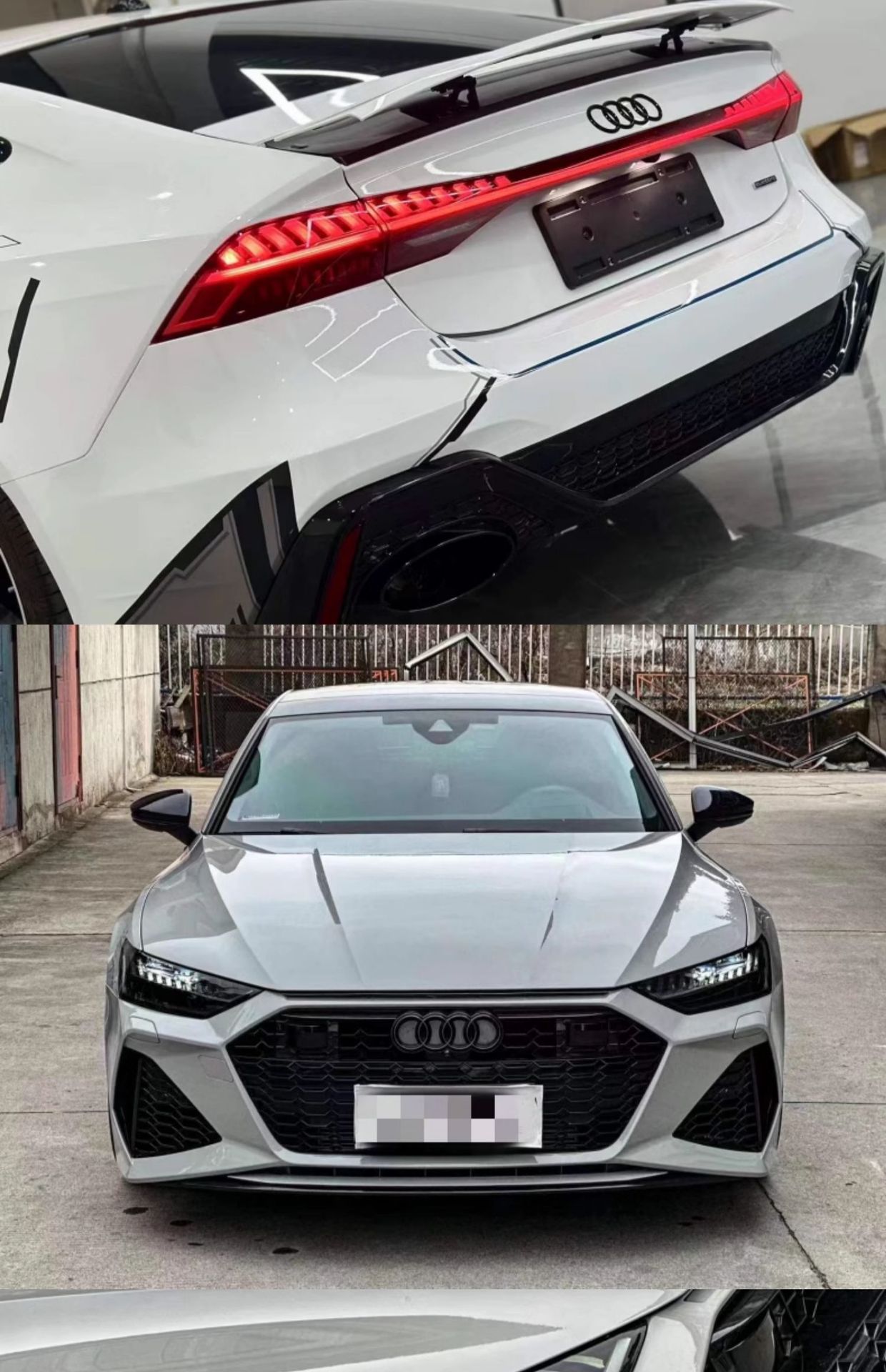 19-24 Austrian a7 modified S7/RS7 honeycomb middle net large surround front bar assembly A7 black warrior 24 wholesale